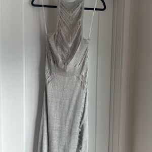 Elegant Gray Knit Dress